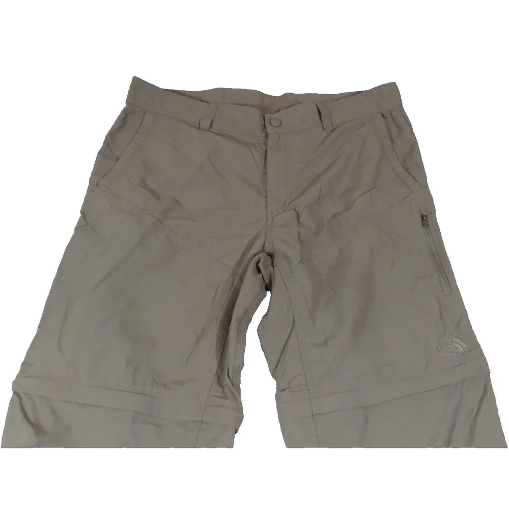The North Face Convertible Hiking Trail Pants Mens 36 Tan Zip Off Outdoor Nylon